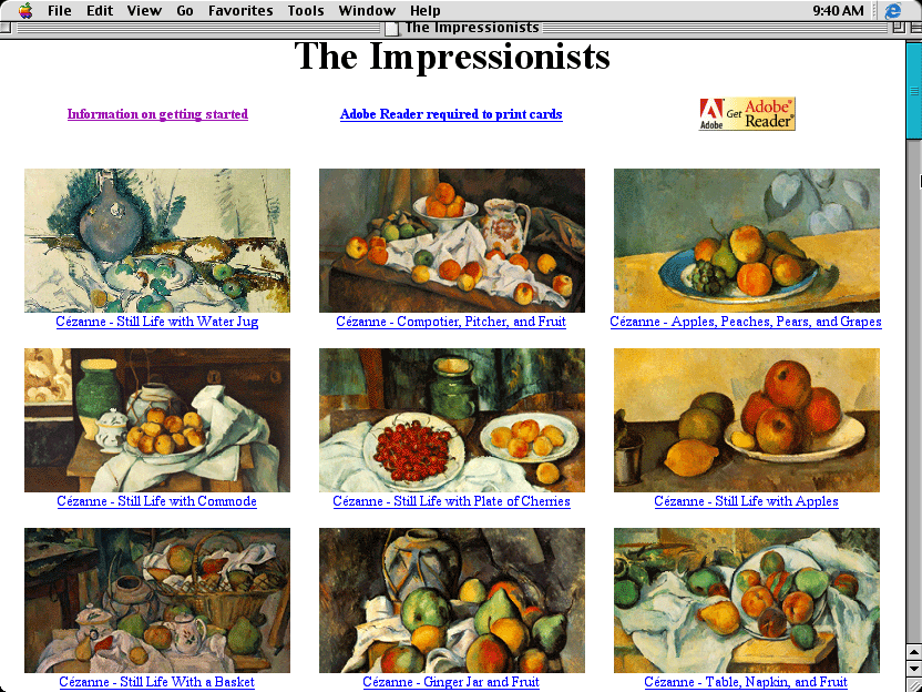 Screenshot of Great Works of Art/The Impressionists 1.0