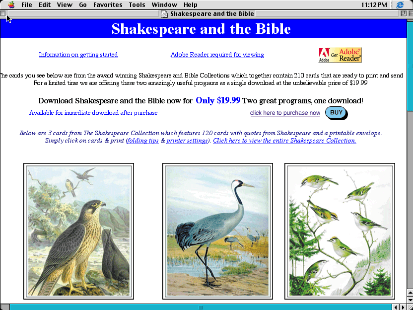 Screenshot of Shakespeare and the Bible 1.0