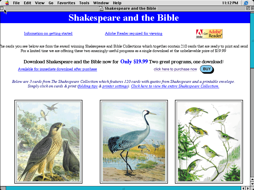 Screenshot of Shakespeare and the Bible