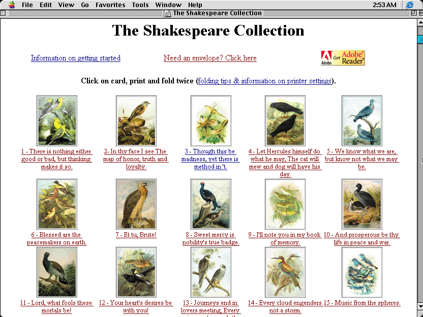 Screenshot of The Shakespeare Collection